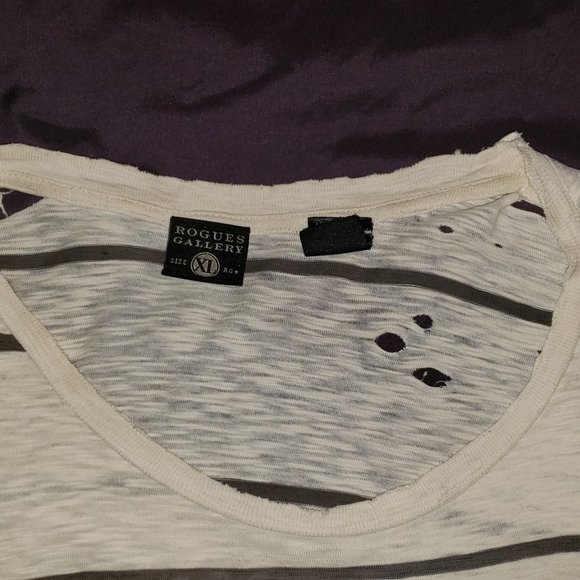 Rogues Gallery distressed striped pocket t-shirt - Picture 5 of 7